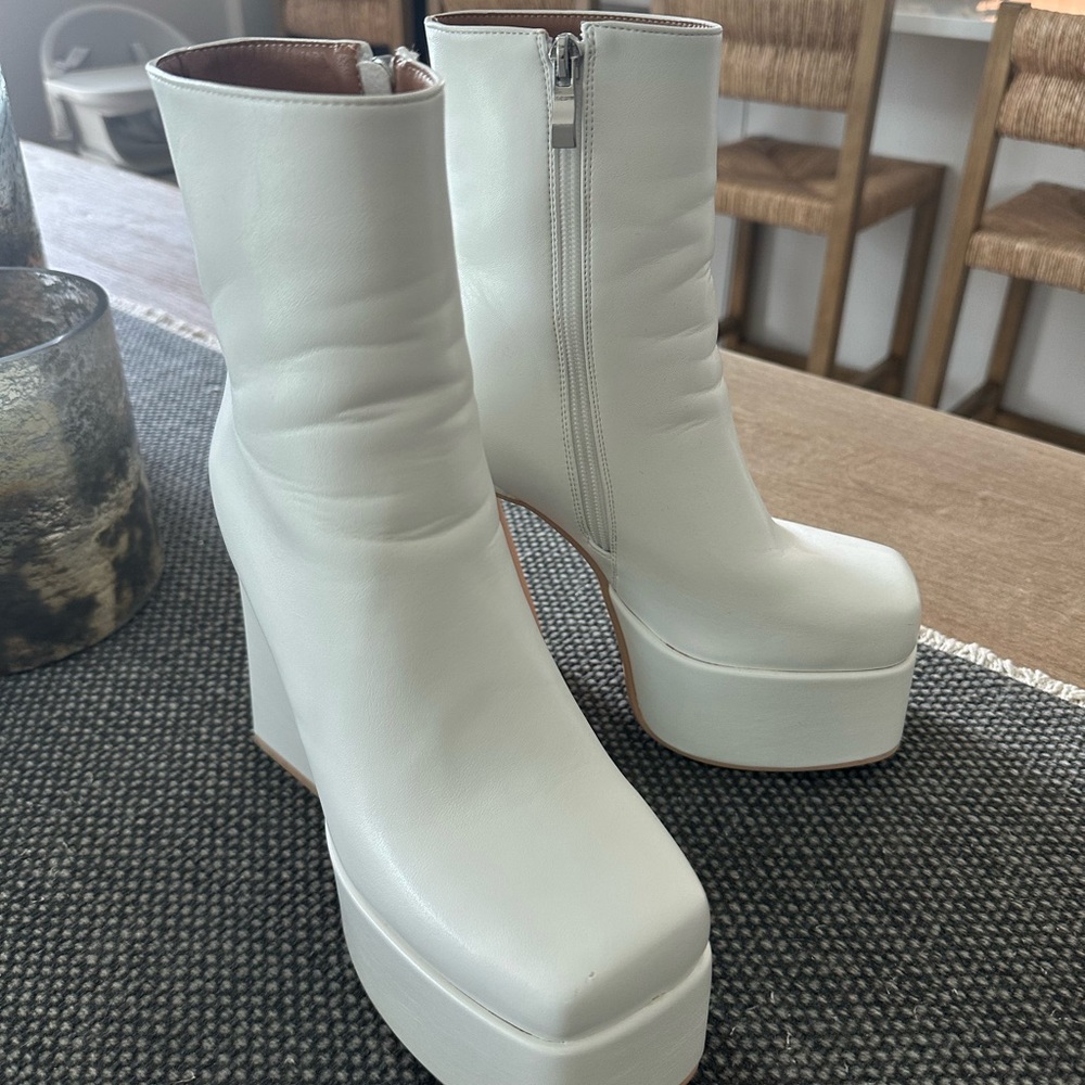 White Platform Ankle Boots